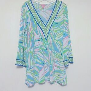Lilly Pulitzer Port Longline Tunic Top Shirt Blouse Size L